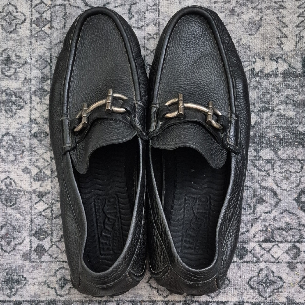 Men's Black Ferragamo Leather Loafers